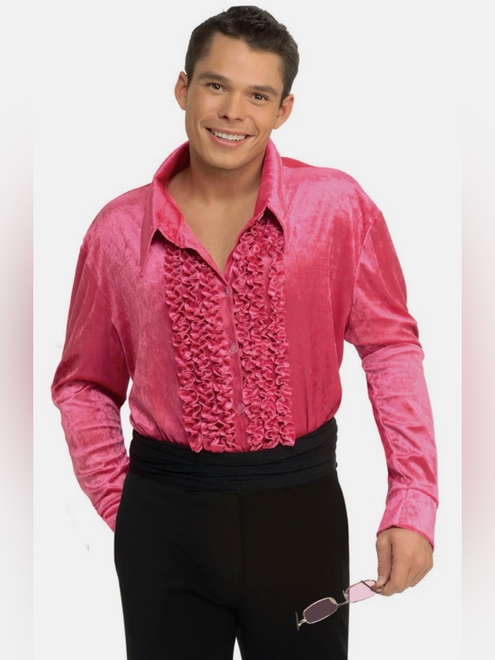 Rubie's Velvet Disco Mania Shirt in Hot Pink Men's Size Large